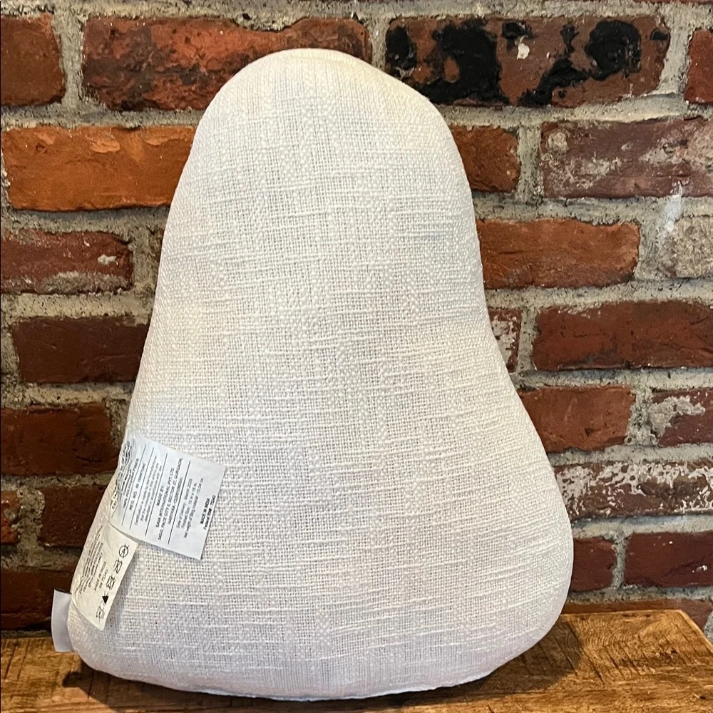 Martha Stewart White Ghost Pillow with Red Wine Accent